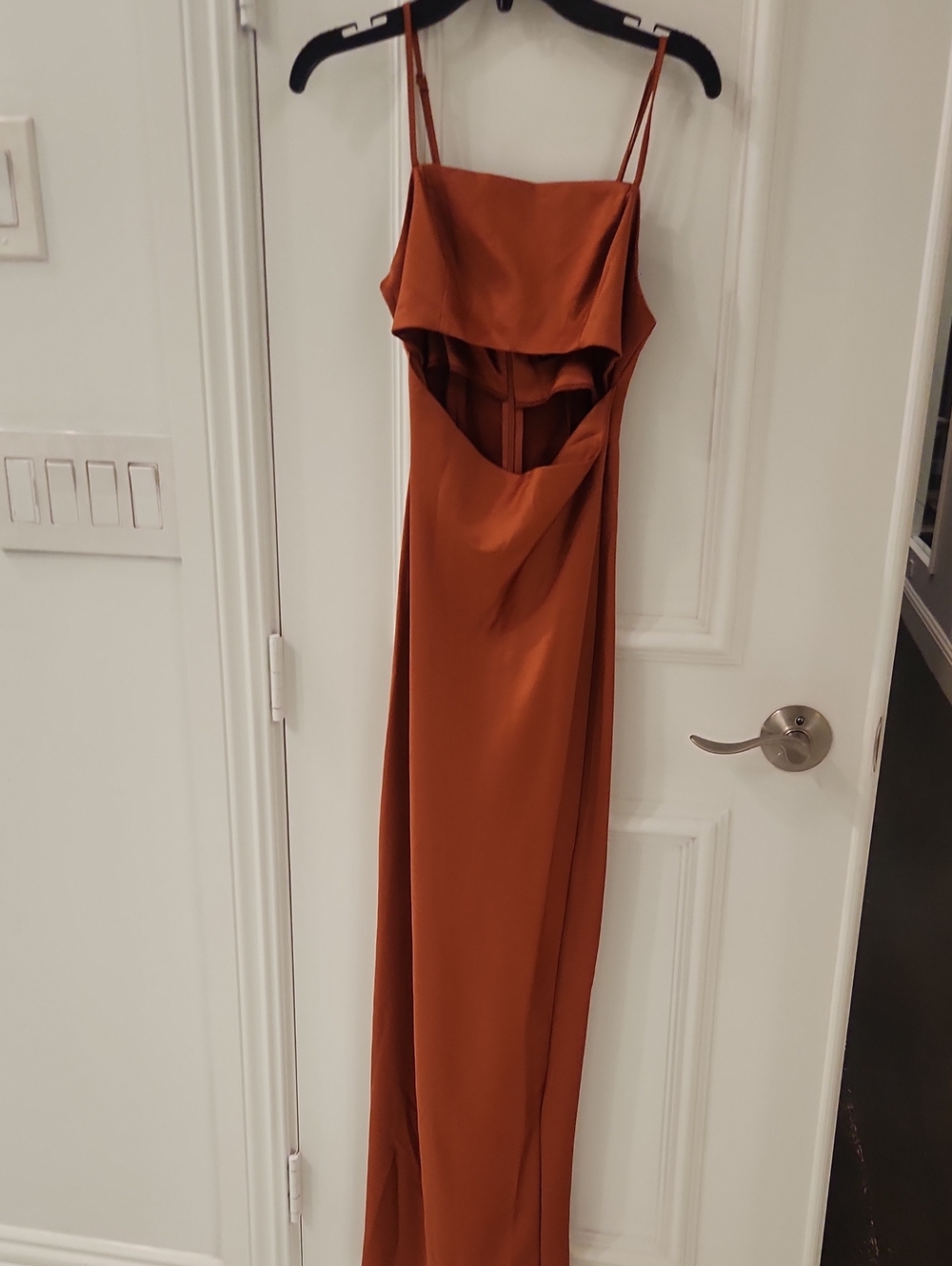 ASOS Rust-Orange Backless Spaghetti-Strap Gown